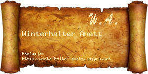 Winterhalter Anett névjegykártya