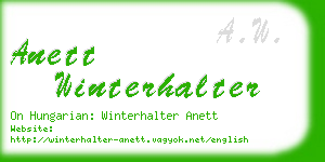 anett winterhalter business card